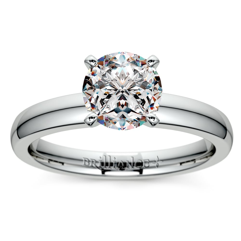 1/2 Ct Round Cut Diamond Solitaire Engagement Ring In White Gold | Thumbnail 02