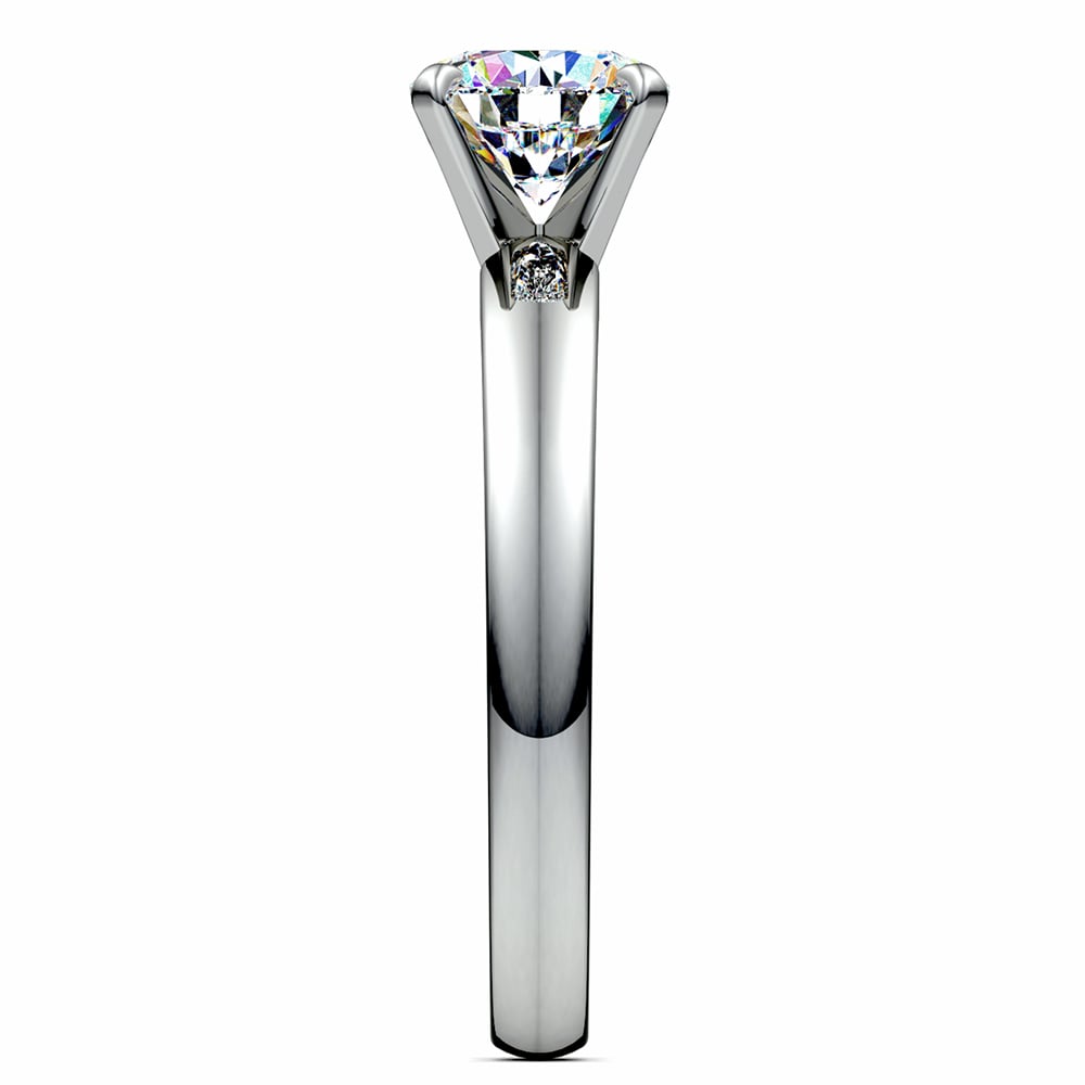 1/2 Ct Round Cut Diamond Solitaire Engagement Ring In White Gold | Thumbnail 03