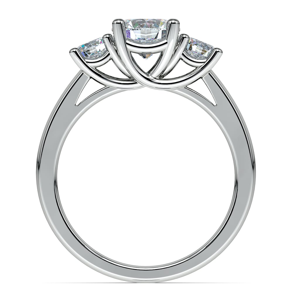 3/4 Carat 3 Stone Round Diamond Ring In White Gold | Thumbnail 03