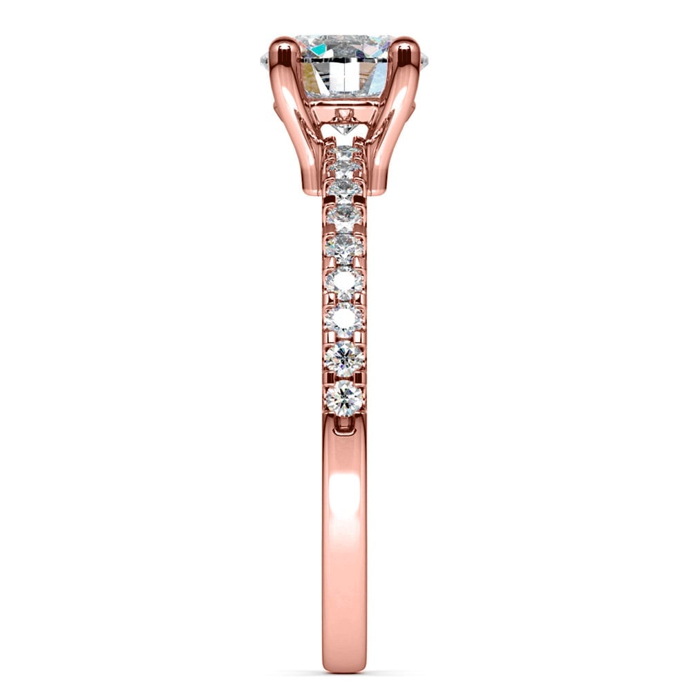 Scallop Diamond Engagement Ring in Rose Gold (1/5 ctw) | Thumbnail 03