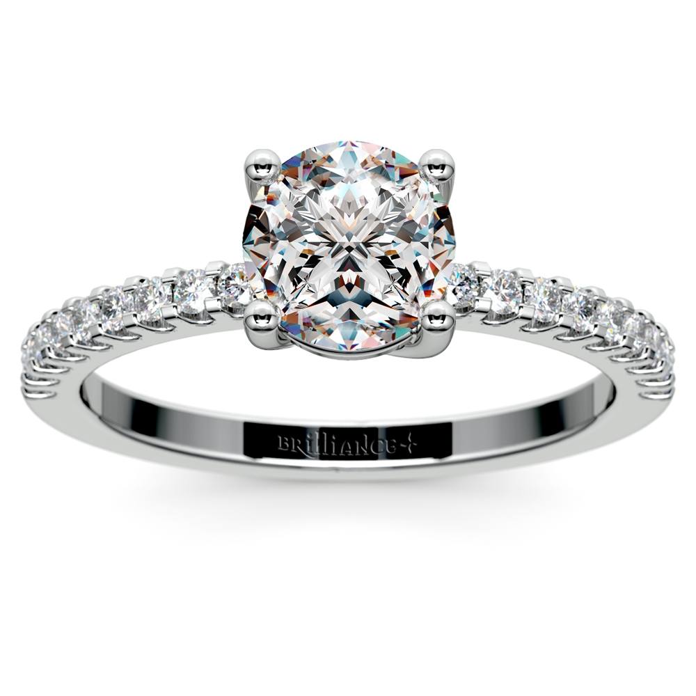 Scallop Diamond Engagement Ring in White Gold (1/5 ctw) | Thumbnail 01