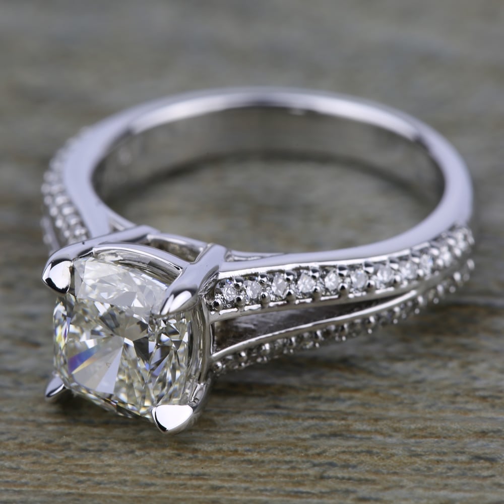 Beautiful Split Shank Diamond Engagement Ring in Platinum | Thumbnail 05