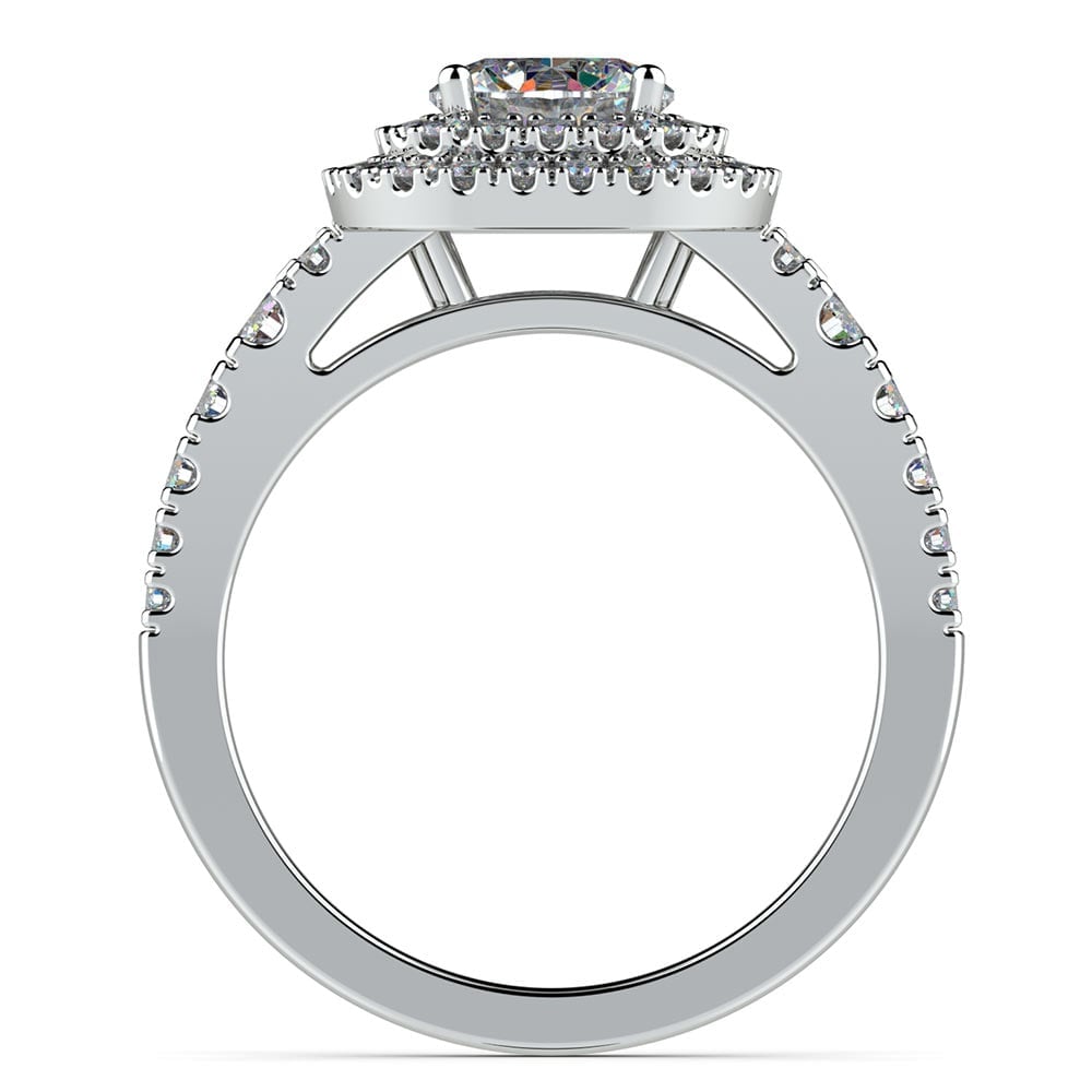 Double Halo Square Diamond Ring Setting In White Gold (3/4 Ctw) | Thumbnail 02