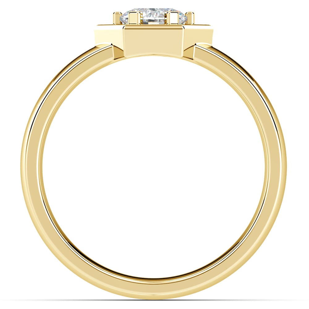 Hexagon Mens Diamond Engagement Ring In Yellow Gold | Talos | 03