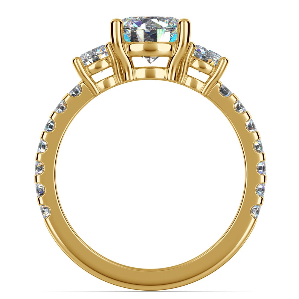 Three Stone Moissanite Ring In Yellow Gold (6.5 mm) | 04