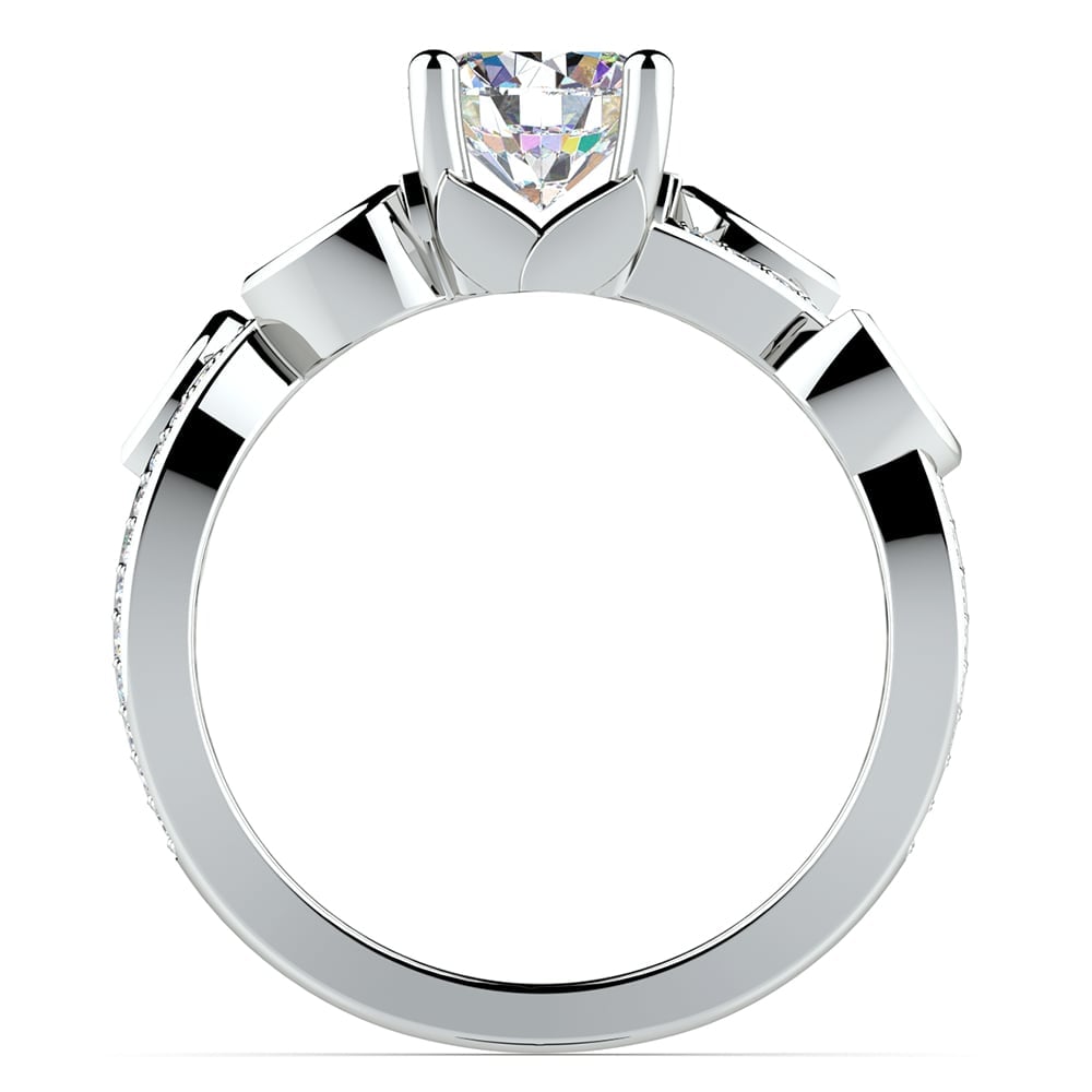 Platinum Diamond Leaf And Vine Engagement Ring Setting | Thumbnail 02