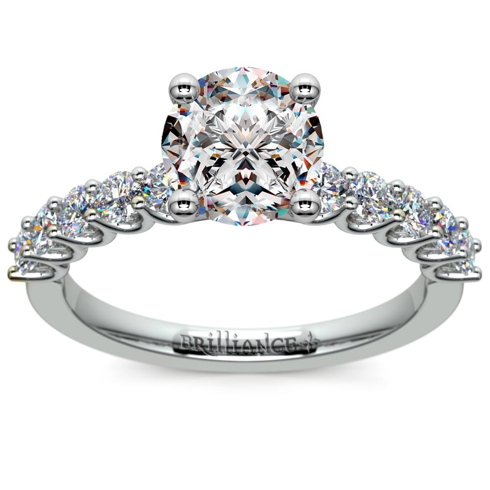 U-Prong Diamond Engagement Ring in White Gold | Thumbnail 01