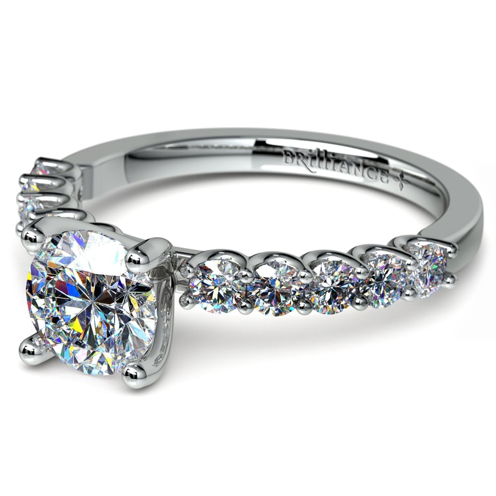 U-Prong Diamond Engagement Ring in White Gold | 04