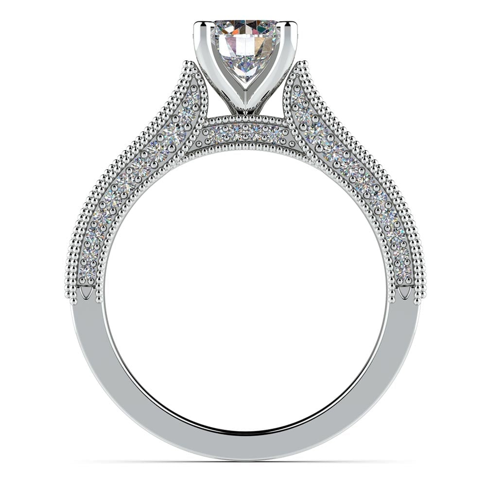 Milgrain Diamond Engagement Ring In White Gold | Thumbnail 02