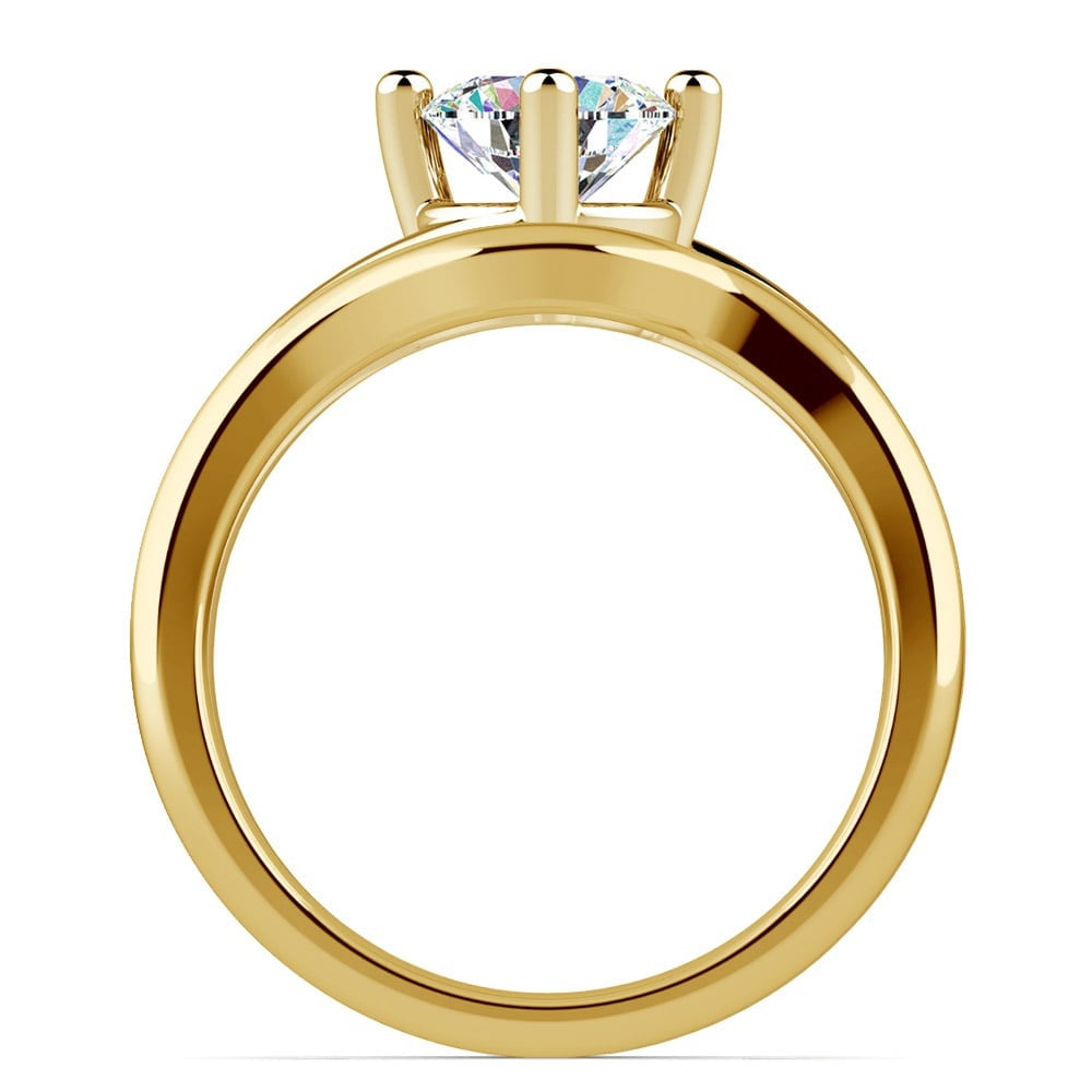 Yellow Gold Swirl Diamond Engagement Ring & Wedding Band Set | Thumbnail 02