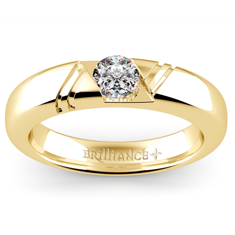 Solitaire Mens Engagement Ring | Zephyr | Yellow Gold | Thumbnail 02