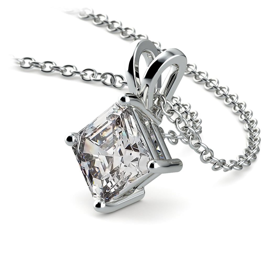1 1/2 Carat Asscher Cut Pendant Diamond Necklace In Platinum | 03