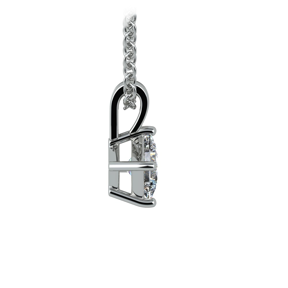 Asscher Cut Diamond Pendant Necklace In Platinum (1/5 ctw) | 02