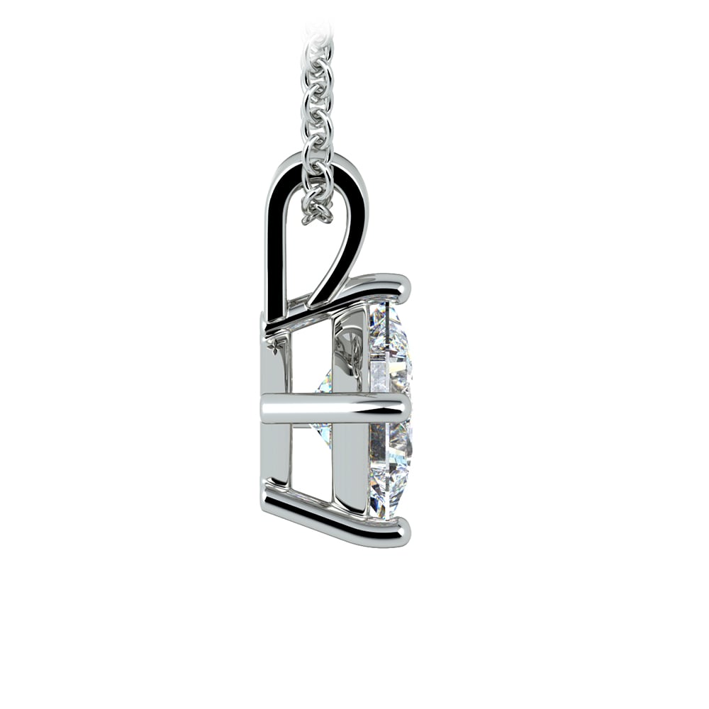 One Carat Asscher Cut Pendant Diamond Necklace In Platinum | Thumbnail 02
