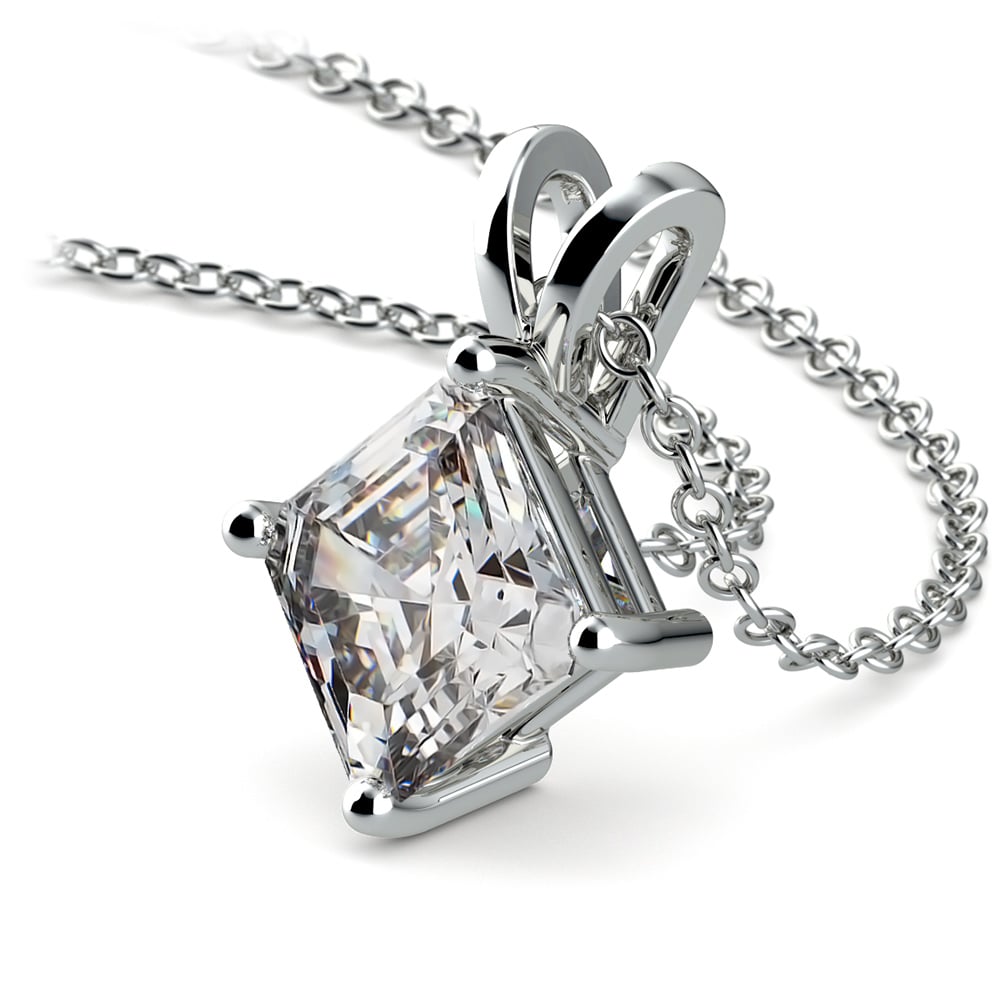 Two Carat Asscher Cut Diamond Pendant Necklace In Platinum | 03