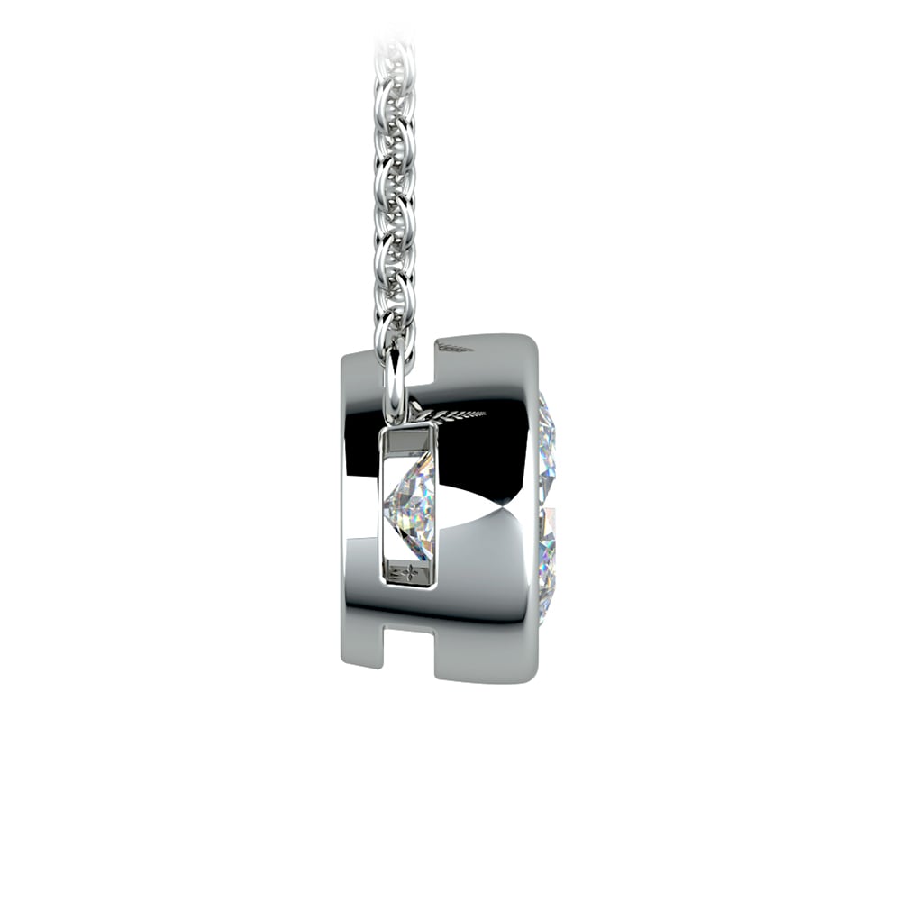 Bezel Diamond Solitaire Pendant in Platinum (1 1/2 ctw) | 02