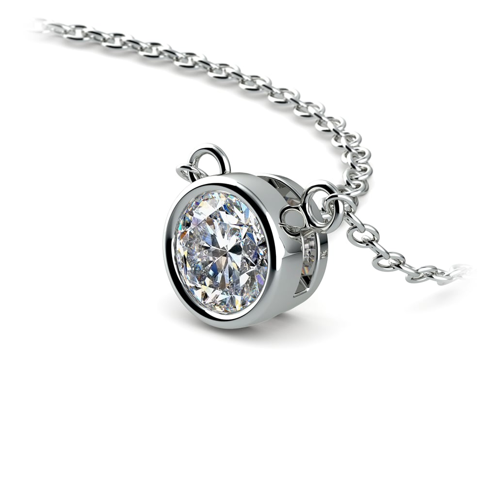 Delicate 1/2 Ctw Bezel Set Diamond Necklace In Platinum | 03