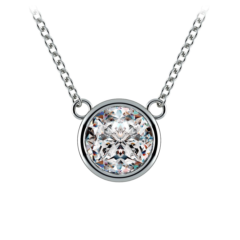 2 Carat Platinum Diamond Bezel Necklace | 01