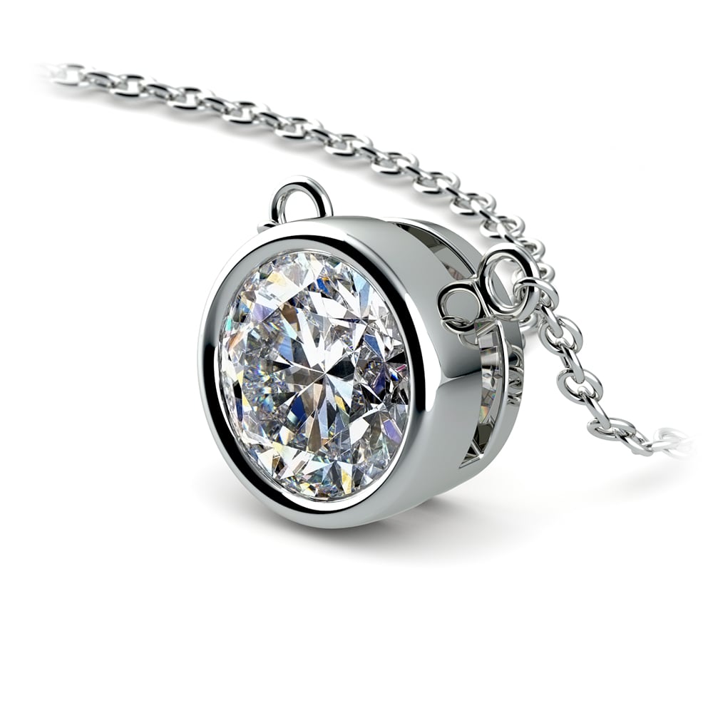 2 Carat Platinum Diamond Bezel Necklace | 03