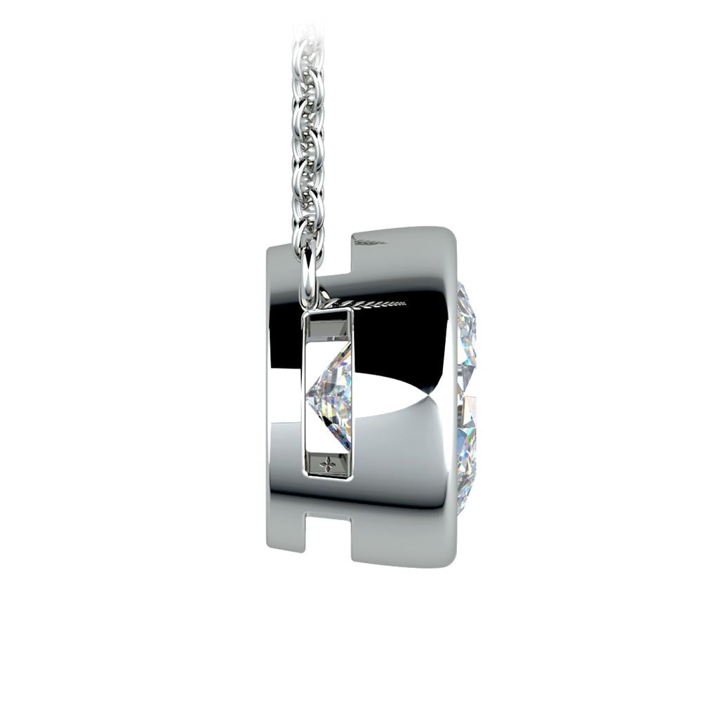 Diamond Bezel Necklace In Platinum (3 Ctw) | 02