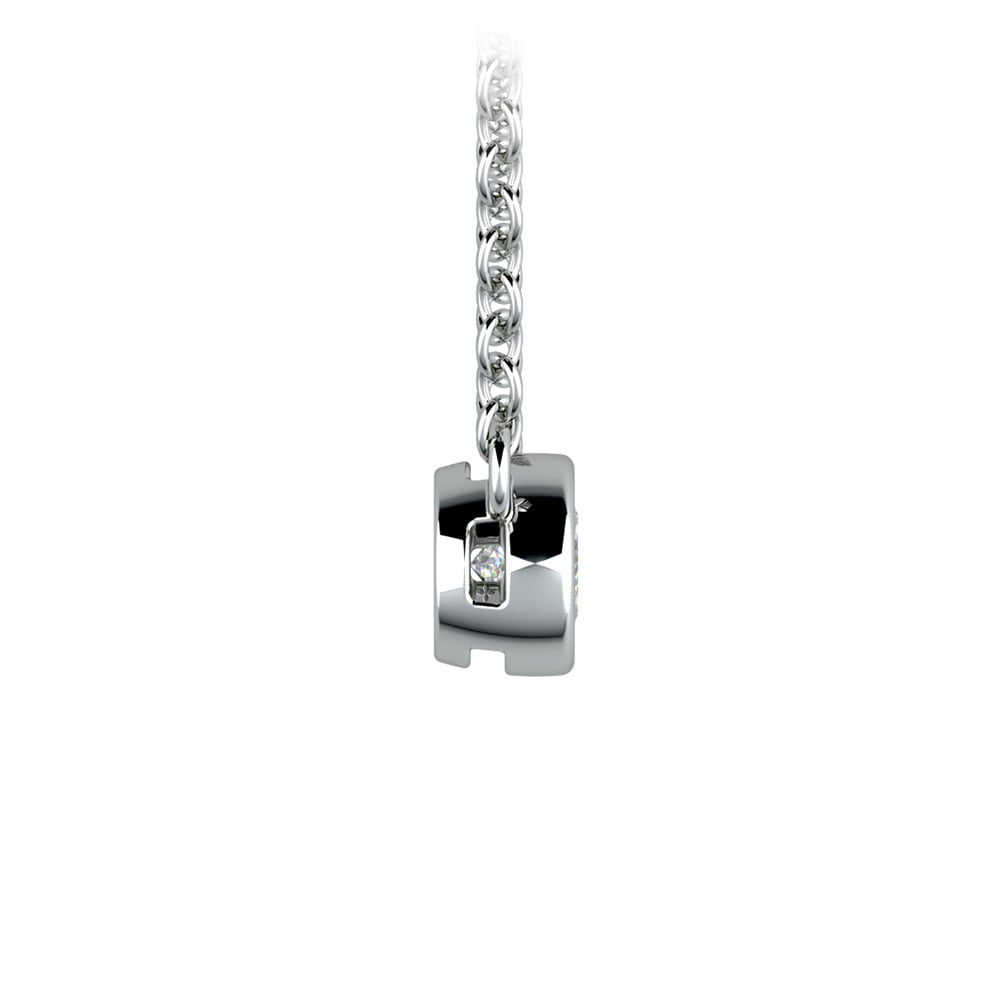 1/5 Ctw Bezel Diamond Solitaire Necklace In White Gold | 02