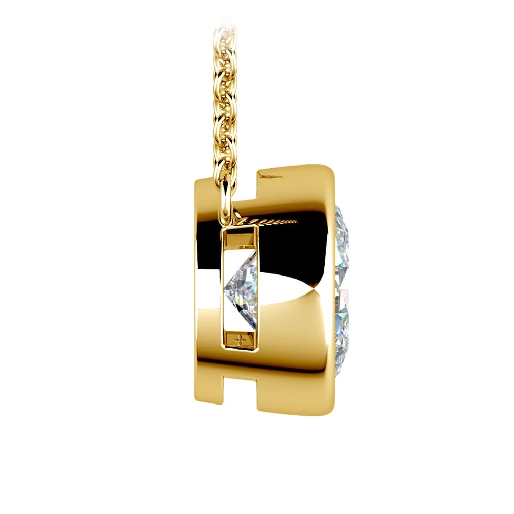 Diamond Bezel Necklace In Yellow Gold (3 Ctw) | 02