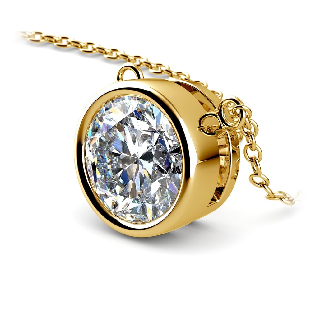 Diamond Bezel Necklace In Yellow Gold (3 Ctw) | 03