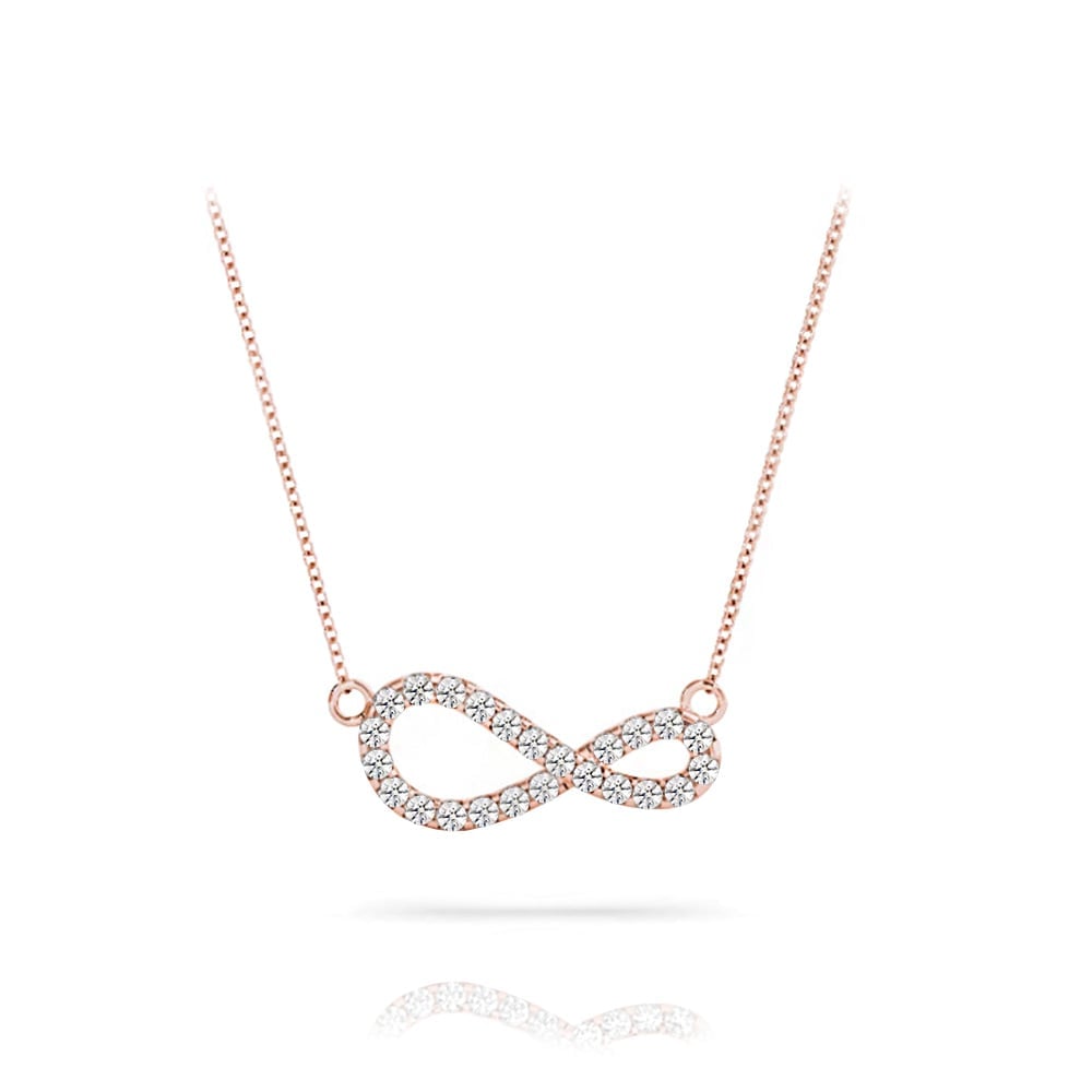Diamond Infinity Symbol Necklace In Rose Gold | Zoom