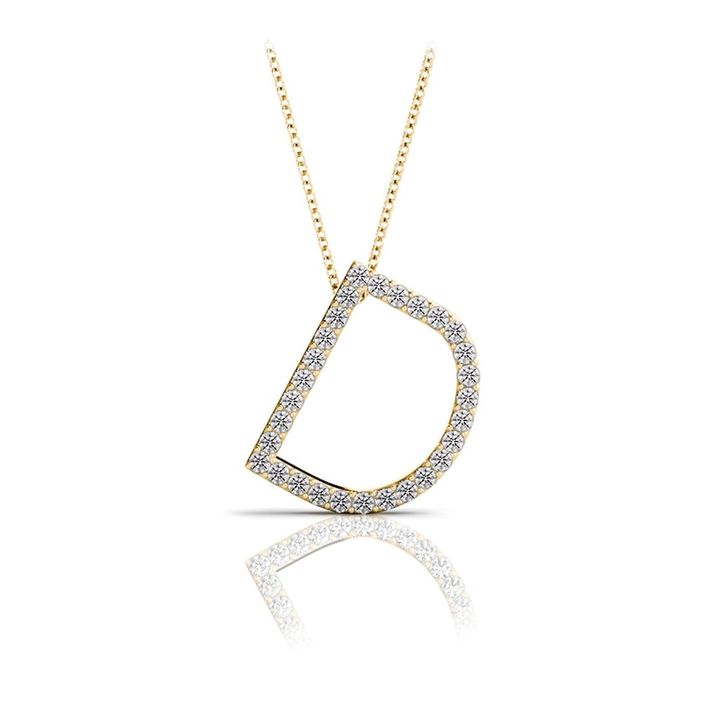 Diamond Initial Necklace - D | 04
