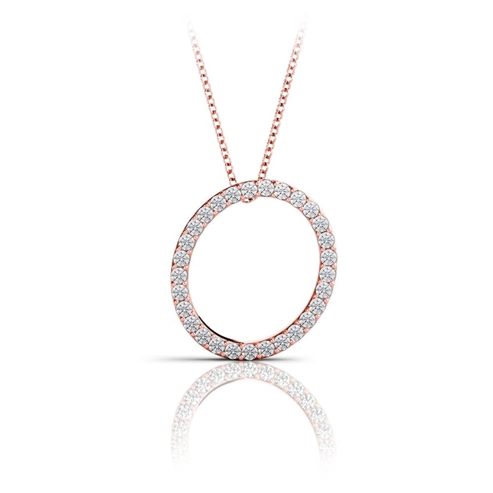Diamond Initial Necklace - O | 05