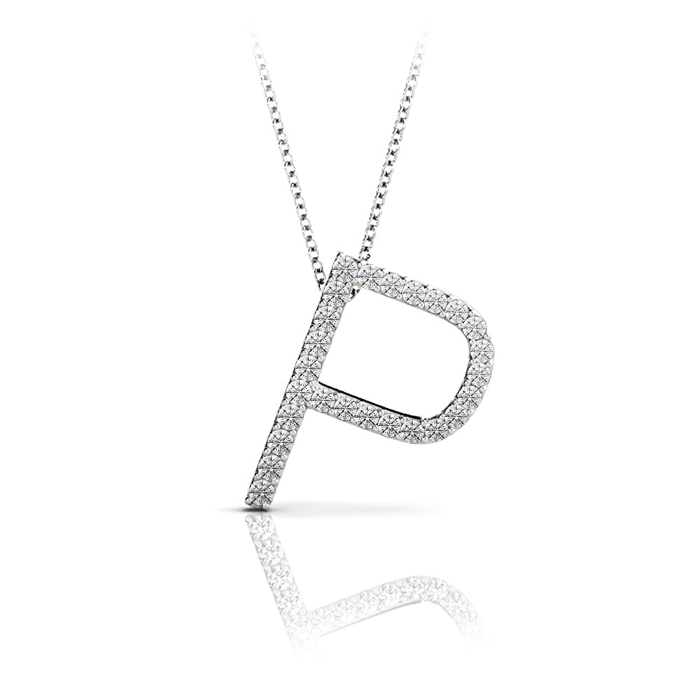 Diamond Initial Necklace - P | 01