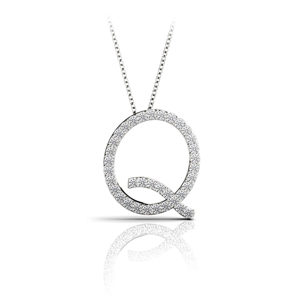 Diamond Initial Necklace - Q | 01