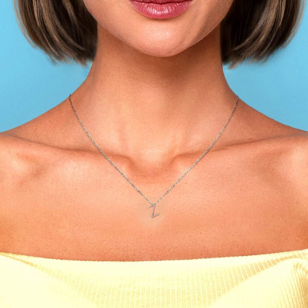Diamond Initial Necklace - Z | 06