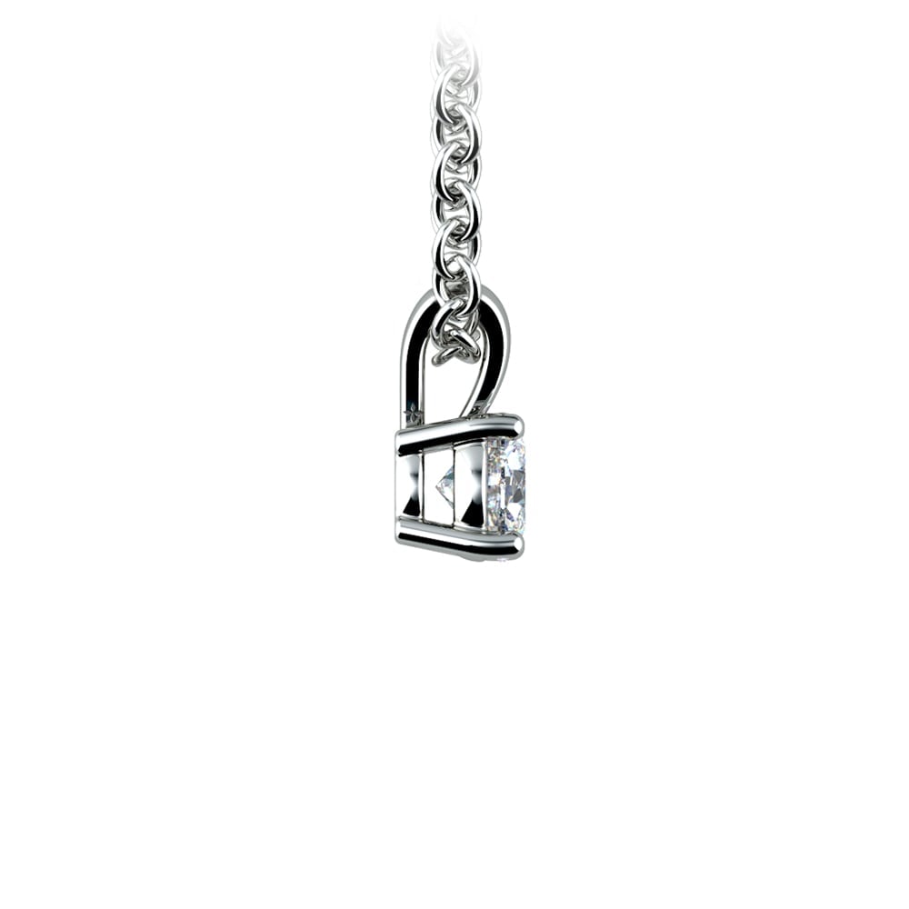 Dainty 1/4 Carat Round Diamond Necklace In Platinum | 02