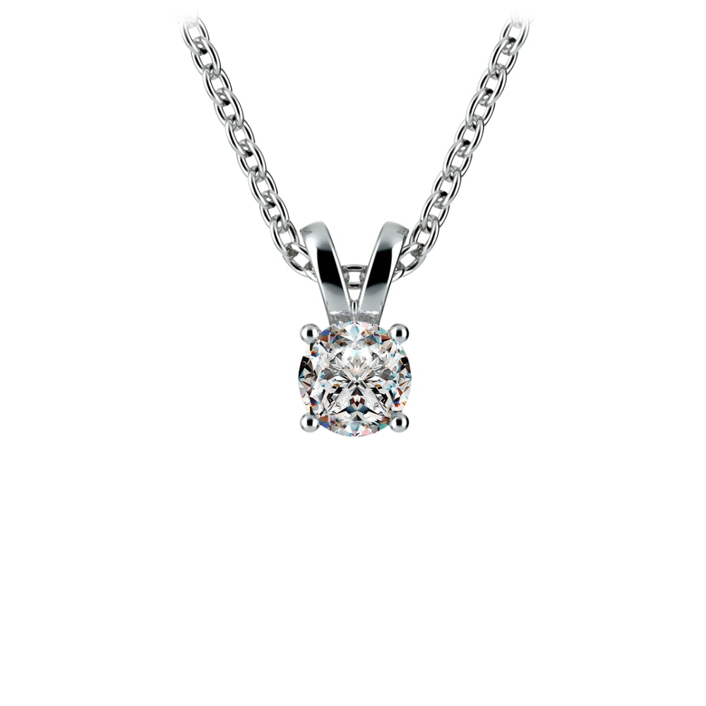 Delicate Round Diamond Necklace In Platinum (1/5 Ctw) | 01