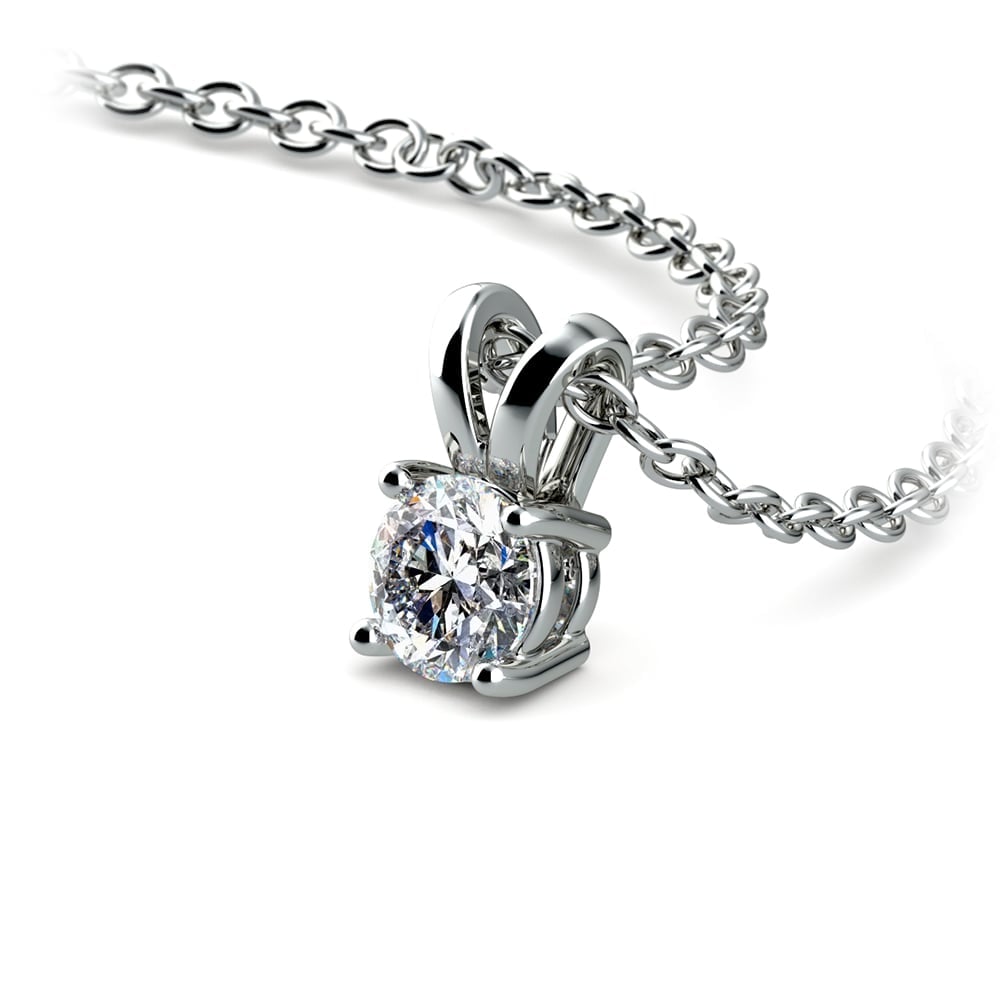 Delicate Round Diamond Necklace In Platinum (1/5 Ctw) | 03