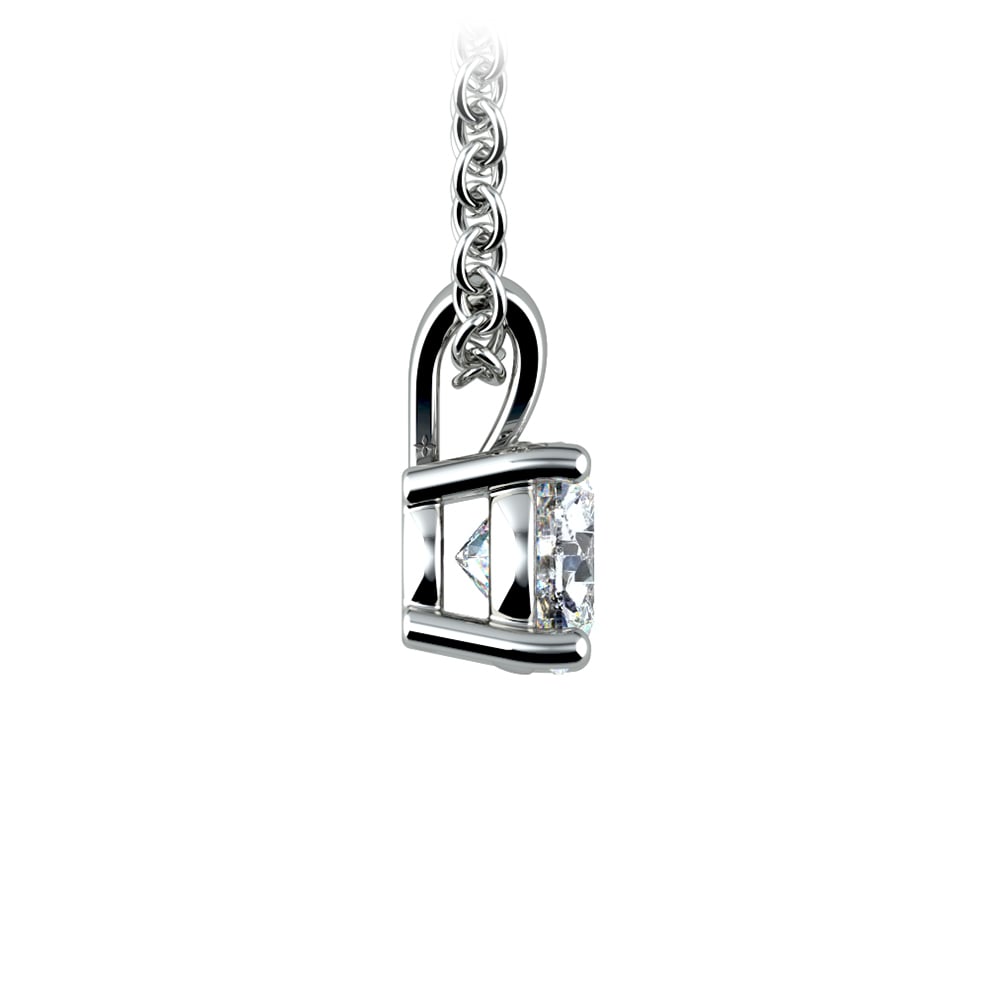 1/2 Carat Round Diamond Pendant In White Gold | 02