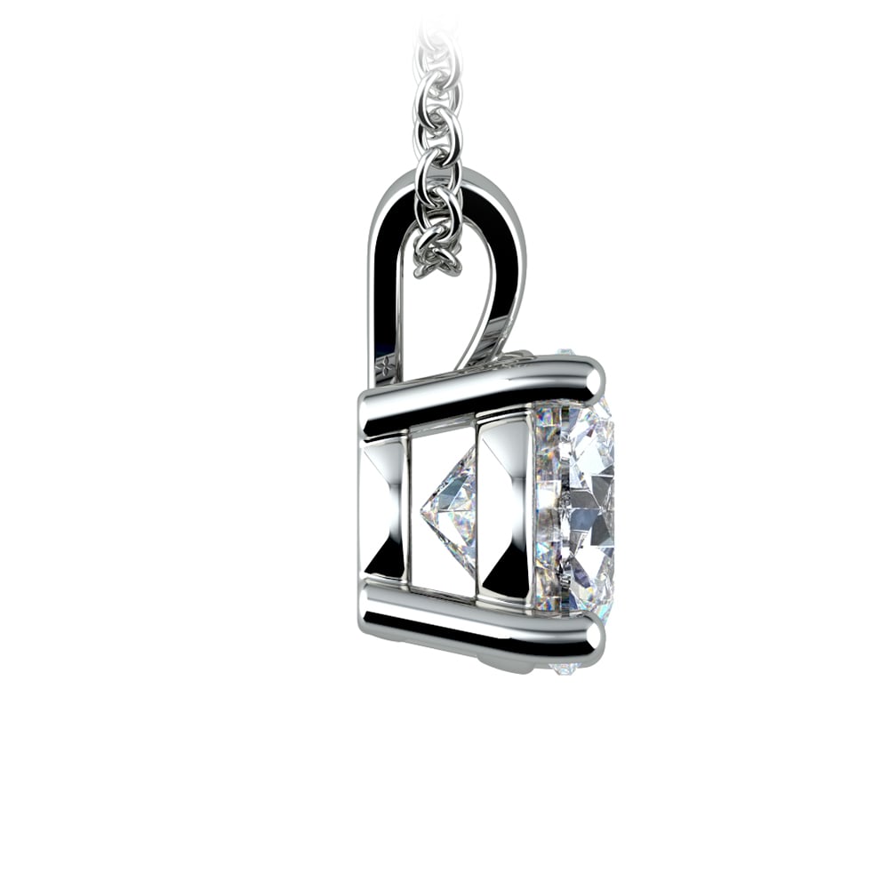 Two Carat Round Diamond Pendant Necklace In White Gold | 02
