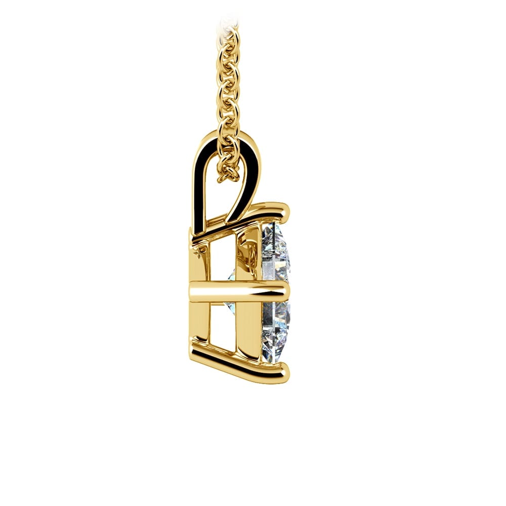 Square Cut Diamond Solitaire Pendant Setting In Yellow Gold | Thumbnail 03
