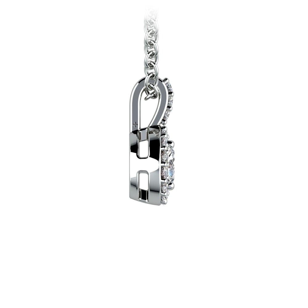 Diamond Halo Pendant Necklace In White Gold (1/2 Ctw) | 02
