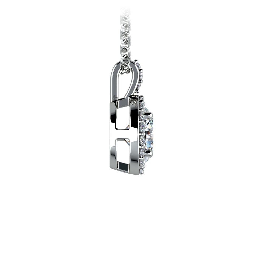 1 Ctw Halo Diamond Necklace In White Gold  | 02