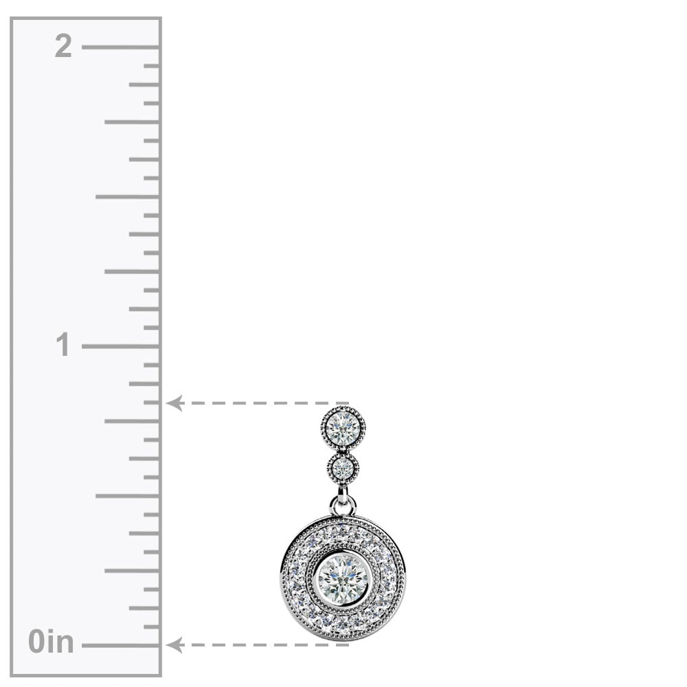 Vintage Diamond Dangle Pendant Necklace In White Gold | 02