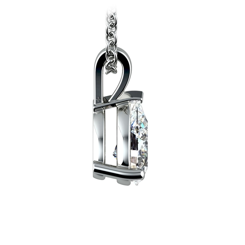 1 1/2 Carat Pear Shaped Diamond Necklace In Platinum | 02