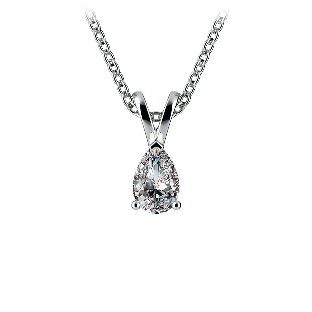 Pear Shaped Diamond Necklace In Platinum (1/3 Ctw) | 01
