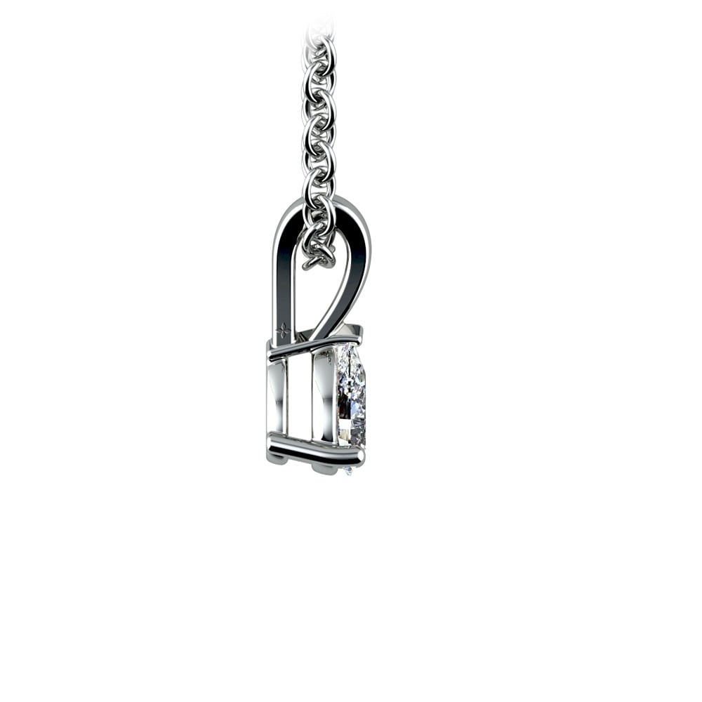 Pear Shaped Diamond Pendant Necklace In Platinum (1/5 ctw) | 02