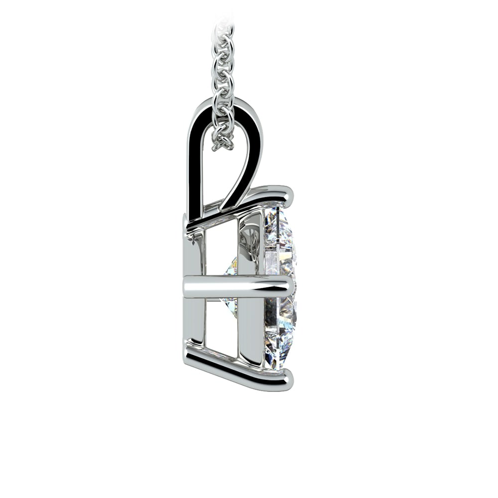 1 1/2 Carat Princess Diamond Solitaire Necklace In Platinum | 02