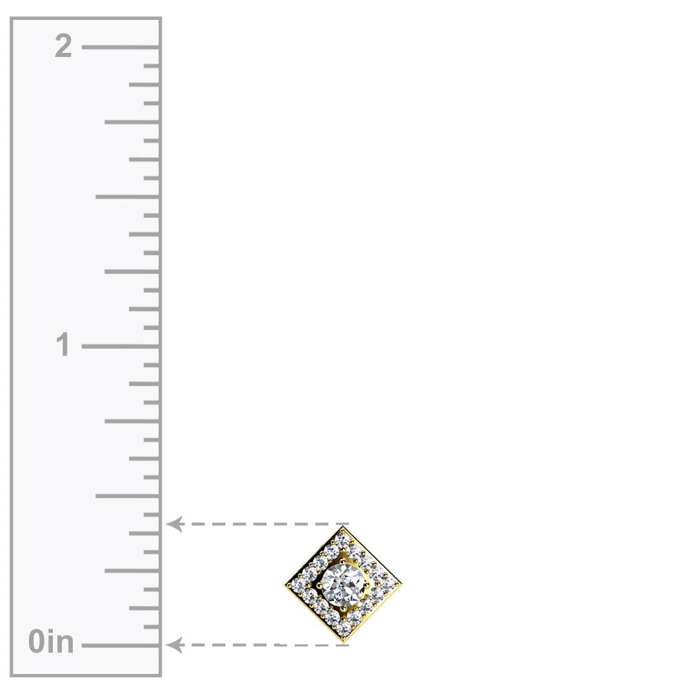 Square Halo Diamond Pendant in Yellow Gold (1/4 ctw) | 02