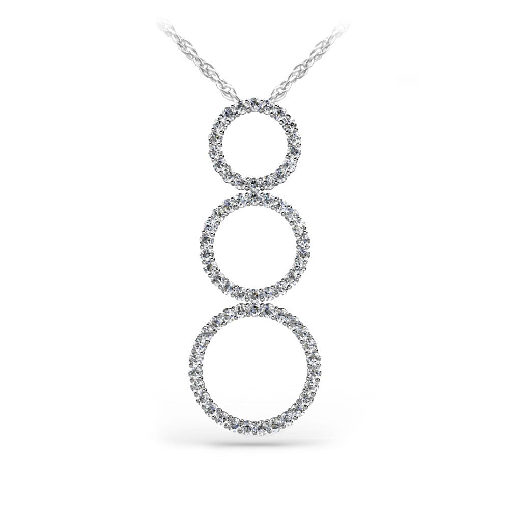 Three Circle Diamond Pendant Necklace | Zoom