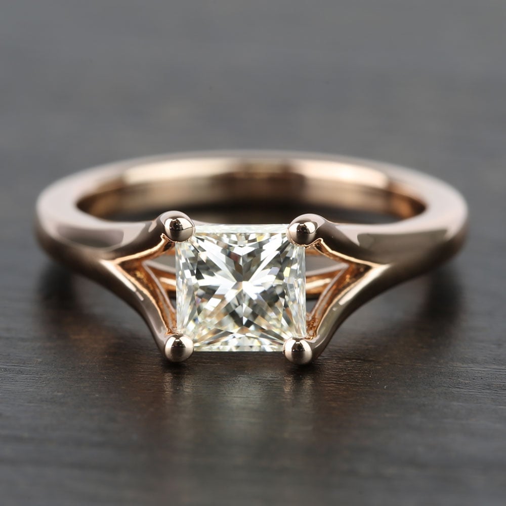 Custom Princess Split Shank Diamond Engagement Ring (1 Carat)