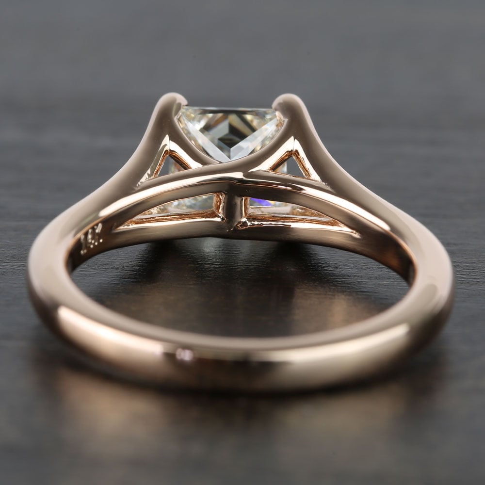 Custom Princess Split Shank Diamond Engagement Ring (1 Carat) angle 4